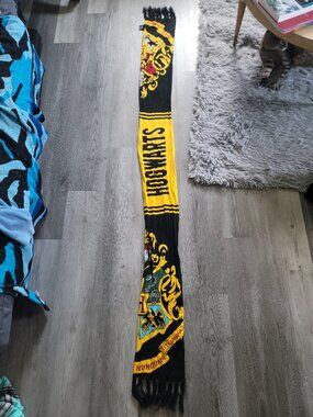 Long black and yellow harry Potter Hogwarts - measures approx 76.5" X 7 3/4"